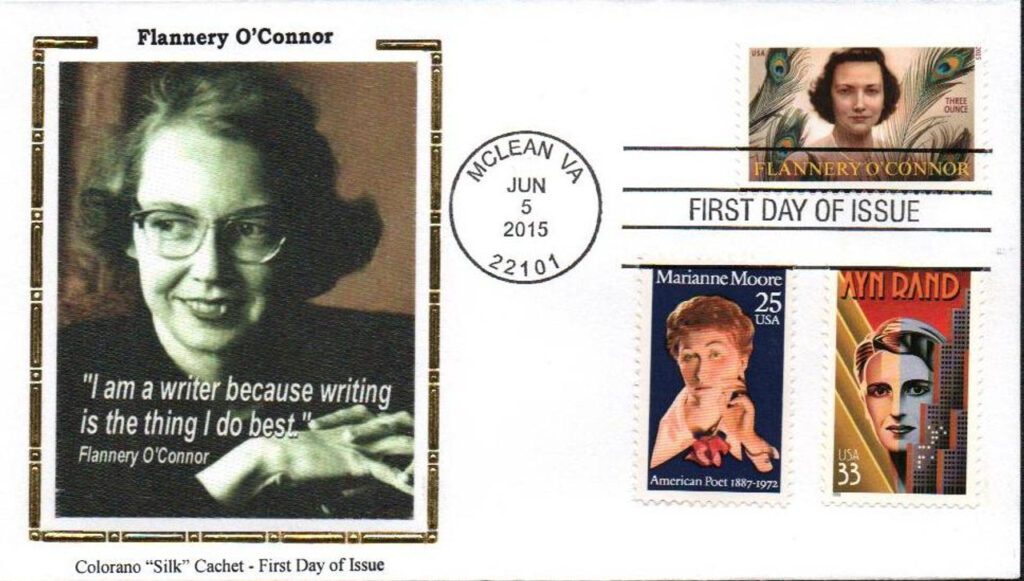 #5003 - 2015 93c Literary Arts: Flannery O'Connor Colorano Silk Cachet Combination First Day Cover