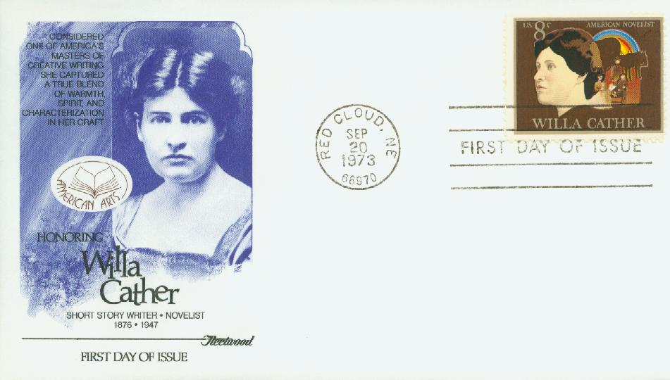 # 1487 - 1973 8c Willa Cather Fleetwood First Day Cover
