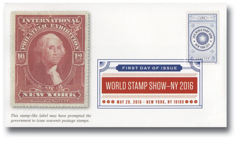 2016 47¢ World Stamp Show Blue Vignette Fleetwood First Day Cover with Digital Color Cancel