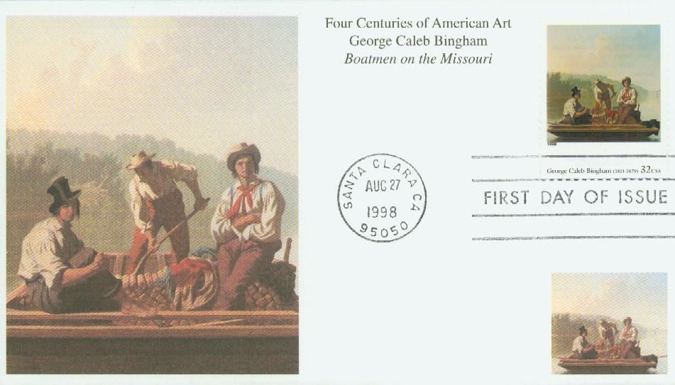 1998 32¢ George Caleb Bingham Mystic First Day Cover