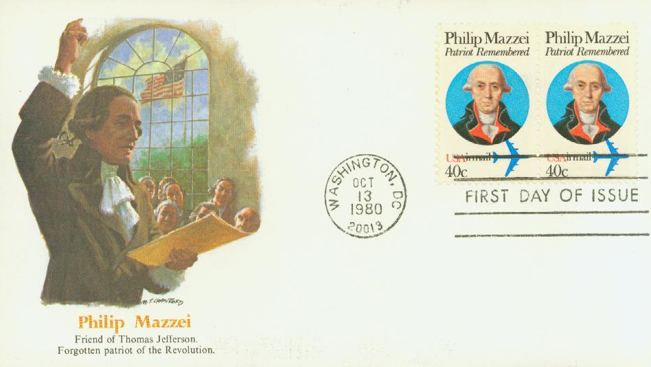 # C98 - 1980 40c Philip Mazzei Fleetwood First Day Cover