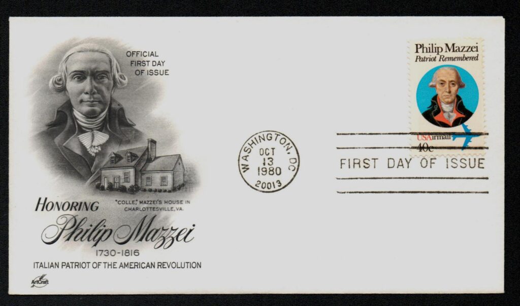 # C98 - 1980 40c Philip Mazzei Classic First Day Cover