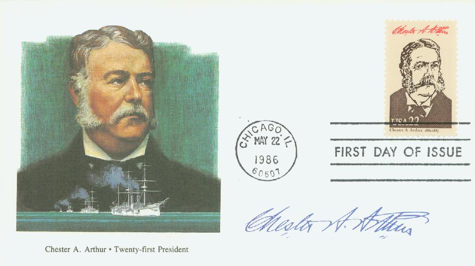 1986 22¢ Chester Arthur Fleetwood First Day Cover