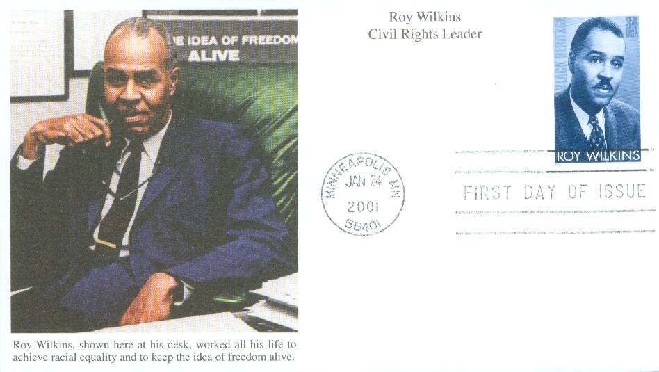2001 34¢ Roy Wilkins Mystic First Day Cover