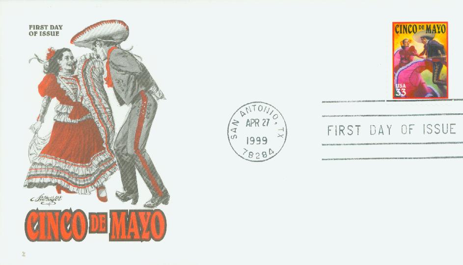 1999 33¢ Cinco de Mayo Classic First Day Cover