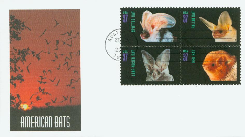 # 3661-64 - 2002 37c American Bats Fleetwood First Day Cover