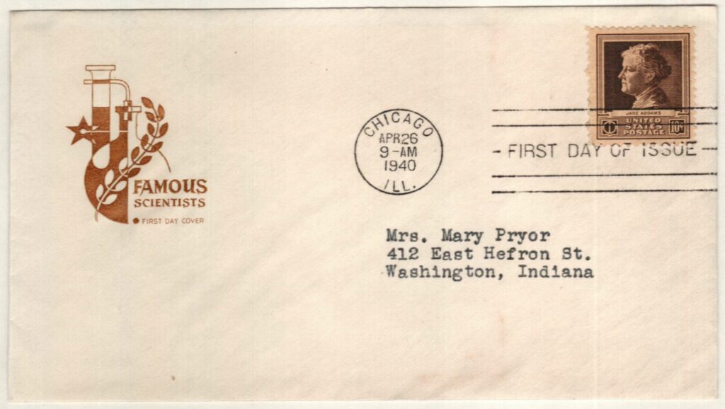 1940 10¢ Jane Addams Classic First Day Cover