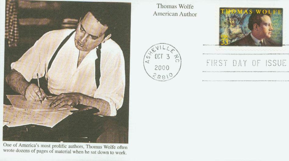 2000 33¢ Thomas Wolfe Mystic First Day Cover