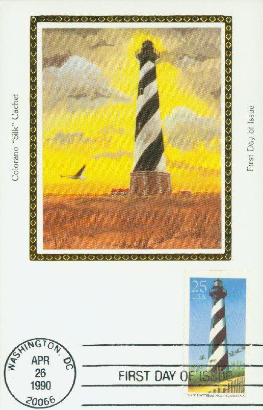 1990 25¢ Cape Hatteras, North Carolina Colorano Silk Cachet First Day Cover