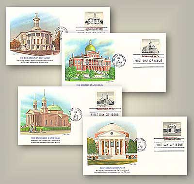 1979 15¢ American Architecture Set of four Fleetwood First Day Covers