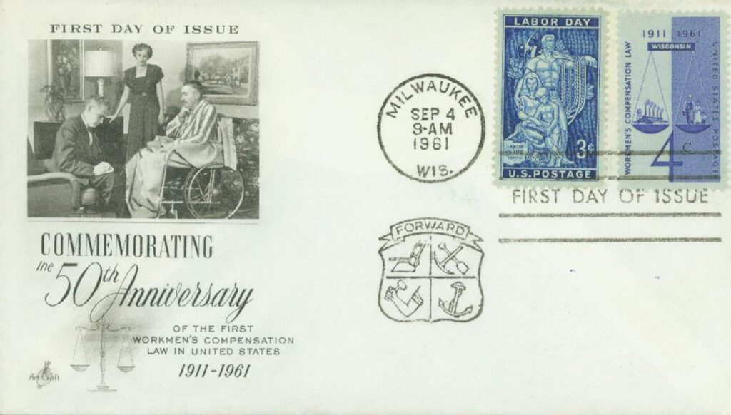 #1186 - 1961 4c Workmen's Compensation Law Classic First Day Cover