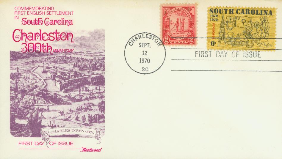 # 1407 - 1970 6c South Carolina Tercentenary Fleetwood First Day Cover