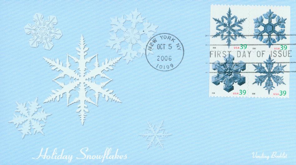 # 4109-12 - 2006 39c Contemporary Christmas: Holiday Snowflakes, vending booklet Fleetwood First Day Cover