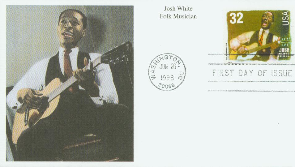 # 3215 - 1998 32c Folk Musicians: Josh White Mystic First Day Cover