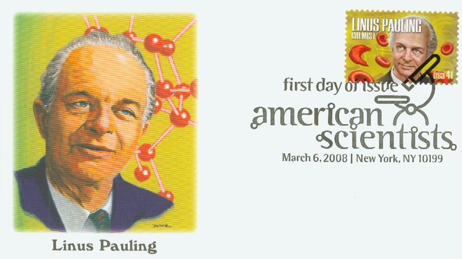 # 4225 - 2008 41c American Scientists: Linus Pauling Fleetwood First Day Cover