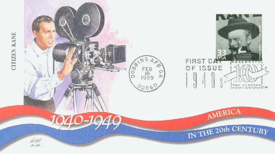 # 3186o - 1999 33c Orsen Welles' "Citizen Kane" Fleetwood First Day Cover