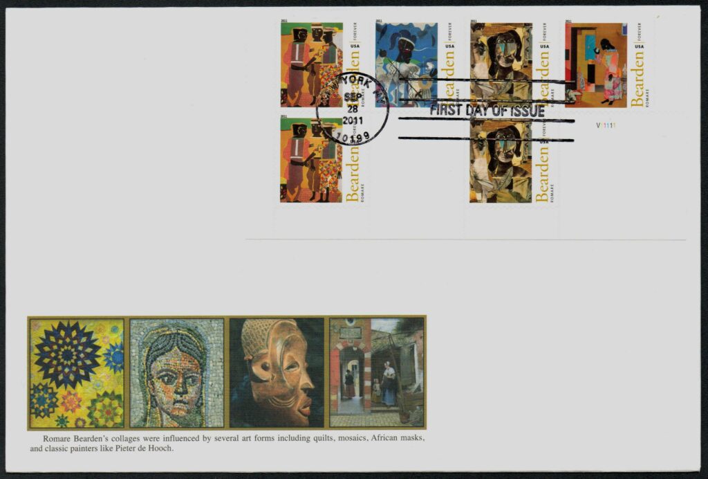 2011 44¢ Romare Bearden Fleetwood Plate Block First Day Cover