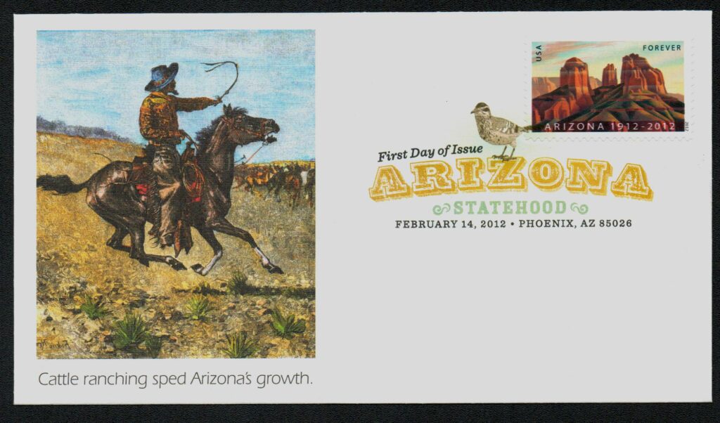 2012 45¢ Arizona Statehood Centennial Fleetwood First Day Cover with Digital Color Cancel