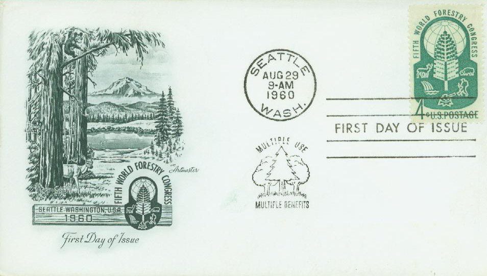 1960 4¢ World Forestry Congress Fleetwood First Day Cover