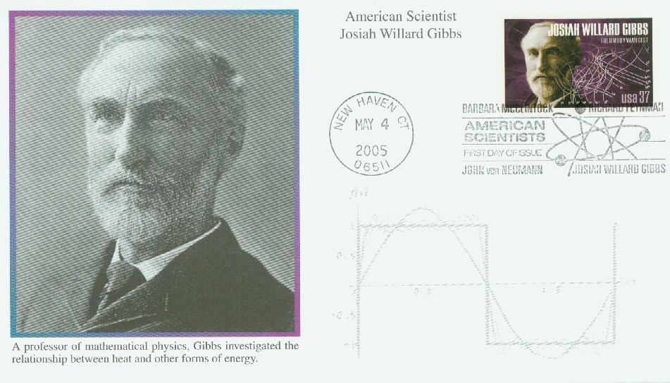 2005 37¢ Josiah Willard Gibbs Mystic First Day Cover