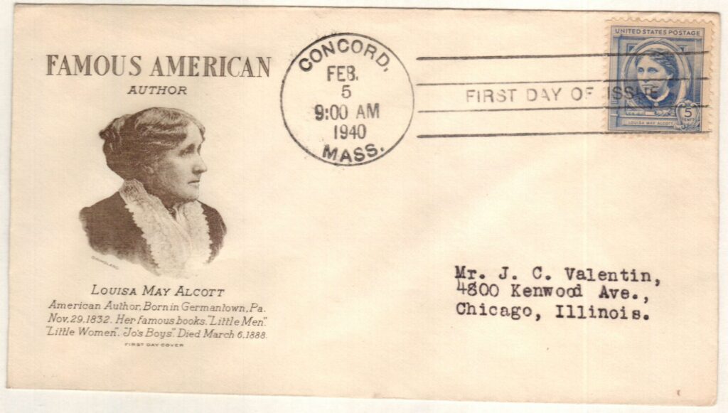# 862 - 1940 5c Louisa May Alcott Classic First Day Cover