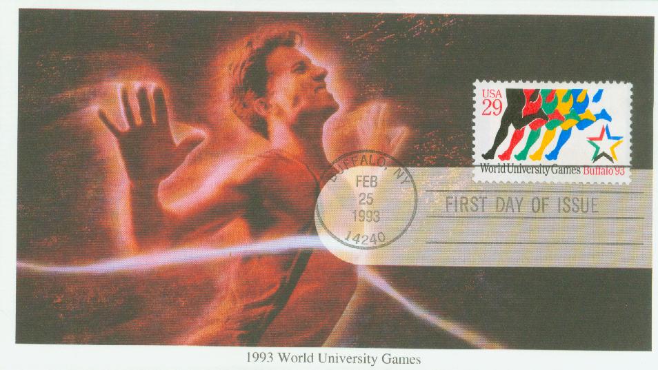 1993 29¢ World University Games Mystic First Day Cover