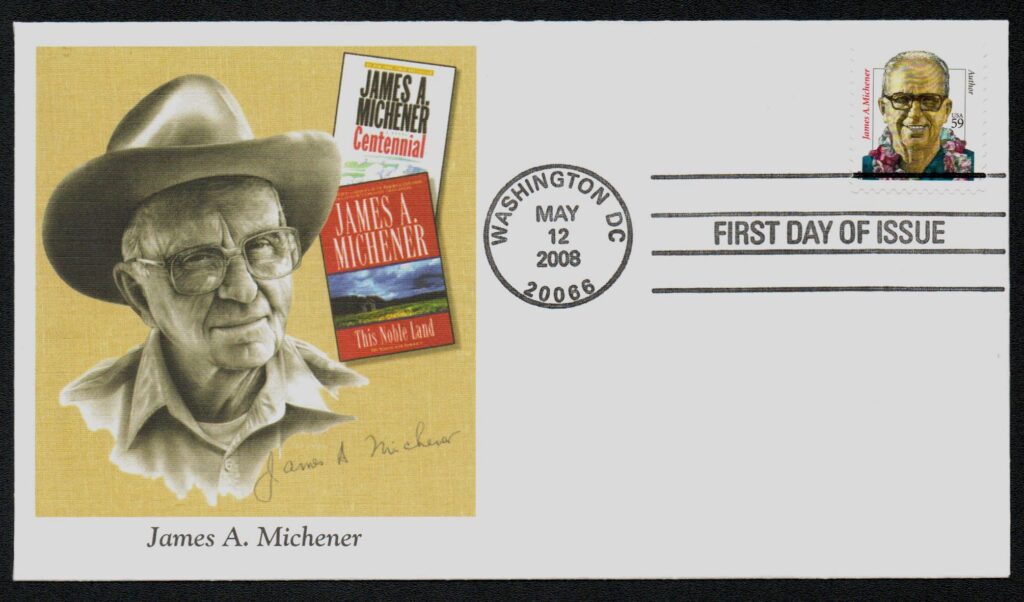 2008 59¢ Distinguished Americans: James A. Michener Fleetwood First Day Cover