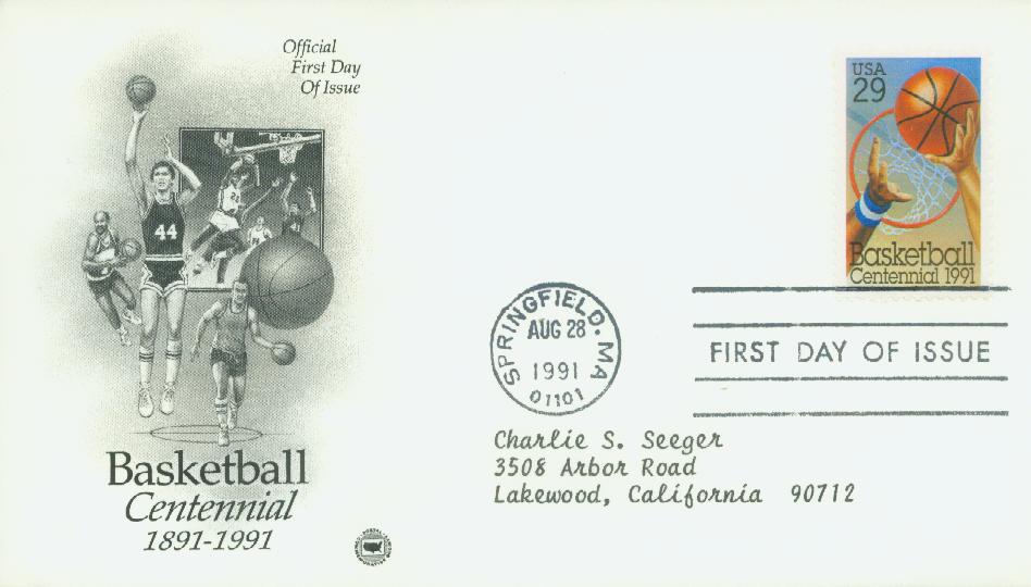 # 2560 - 1991 29c Basketball Classic First Day Cover
