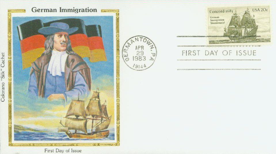 # 2040 - 1983 20c US and Germany Colorano Silk Cachet First Day Cover