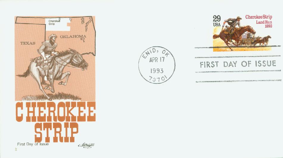 1993 29¢ Cherokee Strip Land Run Classic First Day Cover