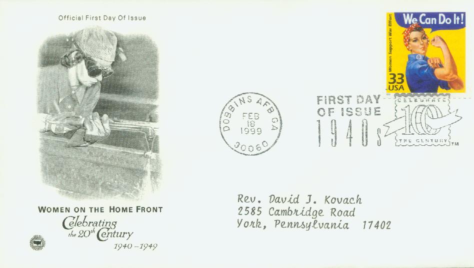 # 3186e - 1999 33c Celebrate the Century - 1940s: Women Support War Effort Classic First Day Cover