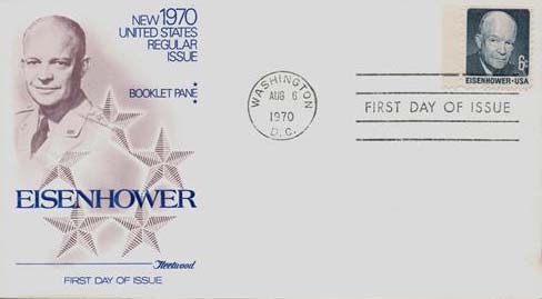 # 1393bs - 1970 6c D.D Eisenhower bklt single First Day Cover