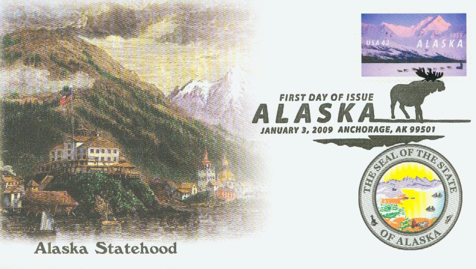 # 4374 - 2009 42c Alaska Statehood Fleetwood First Day Cover