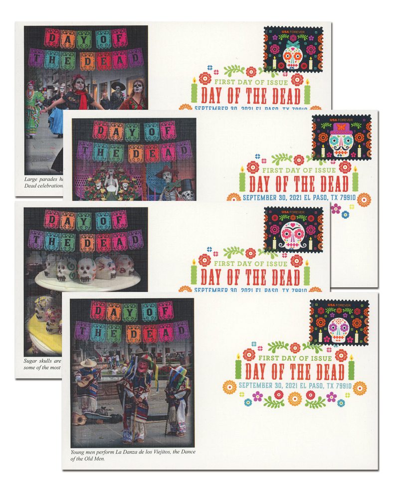 # 5640-43 - 2021 First-Class Forever Stamps - Day of the Dead Fleetwood First Day Covers with Digital Color Cancels