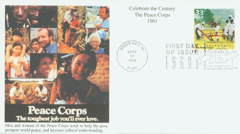 1999 33¢ The Peace Corps Mystic First Day Cover
