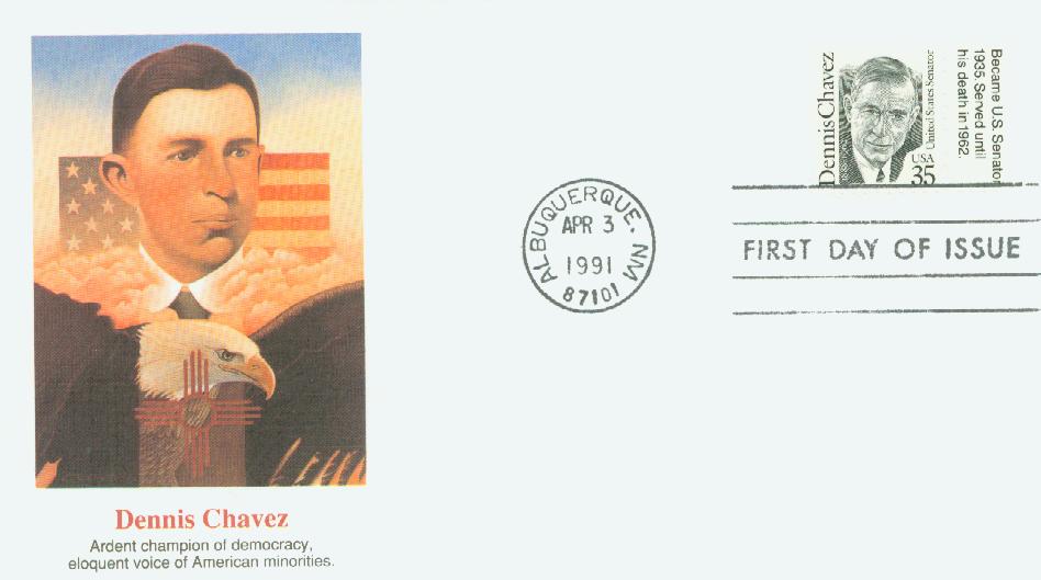 1991 35¢ Dennis Chavez Fleetwood First Day Cover