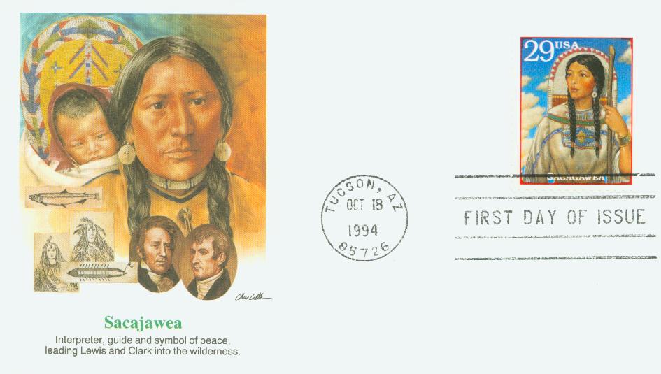 # 2869s - 1994 29c Legends of the West: Sacagawea