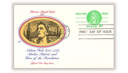 1977 9¢ Postal Card - Nathan Hale