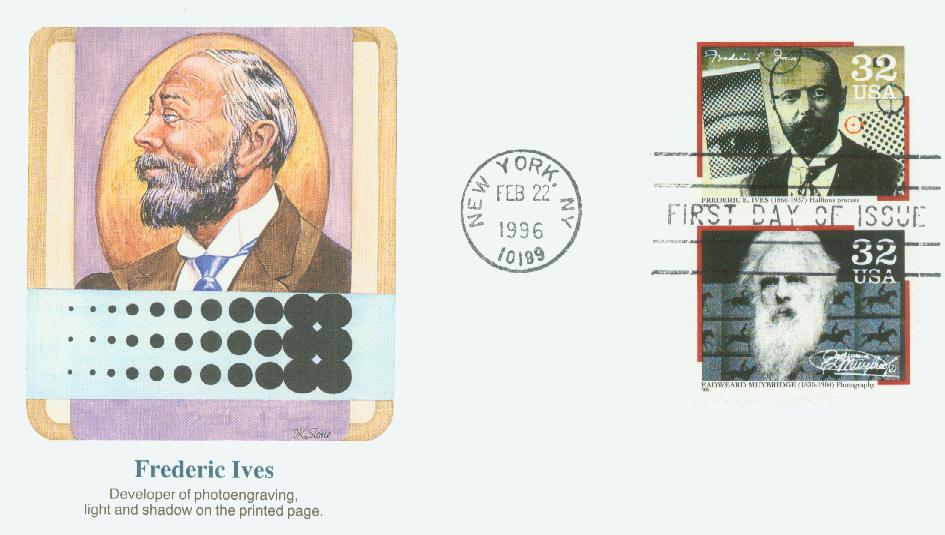 # 3063 - 1996 32c Pioneers of Communication: Frederic E. Ives Fleetwood First Day Cover