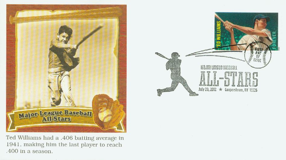 2012 Ted Williams Fleetwood First Day Cover