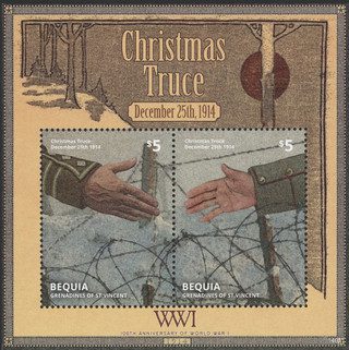 # M12326 - 2014 $5 World War I; Christmas Truce Souvenir Sheet of 2