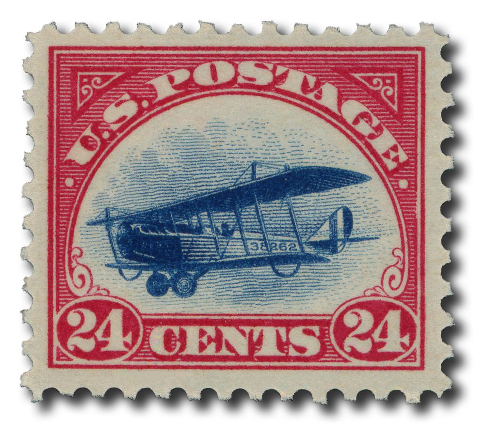 #C3 - 1918 24c Curtiss Jenny, carmine rose & blue