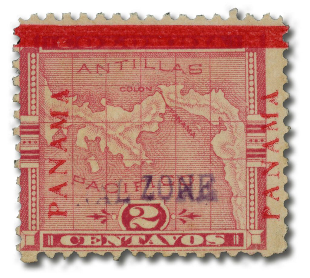 1904 2c rose, violet-blue overprint horizontal