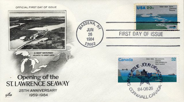 #AC64 - 1984 Joint Issue,US and Canada,25th Anniversary of Opening the St. Lawrence Seaway