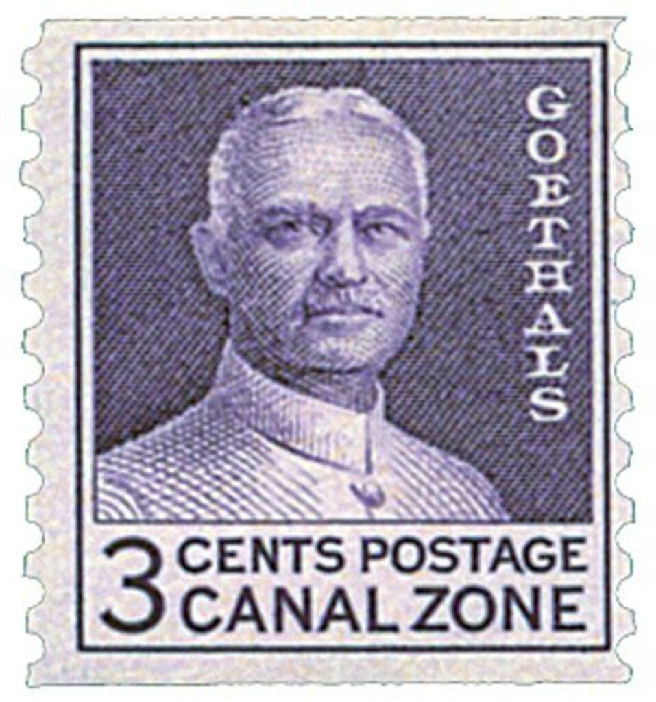 1960 3¢ Canal Zone - Birth of G W Goethals, unwatermarked, coil, deep violet