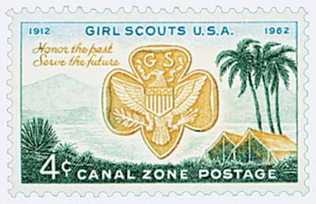1962 4¢ Canal Zone - Girl Scouts, blue & dark green