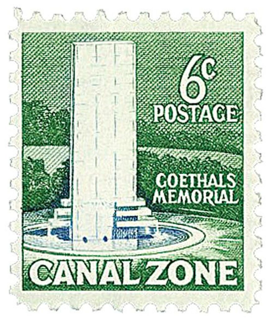 1968 6¢ Canal Zone - Goethals Memorial, green & ultramarine