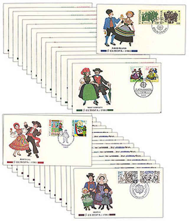 1981 81 Europa Covers - Set of 34