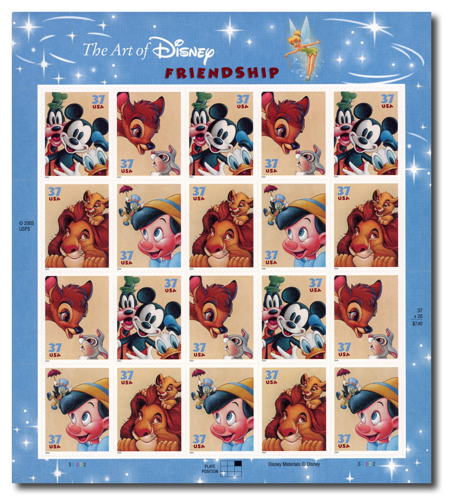 The Magic of Disney on US Postage Stamps