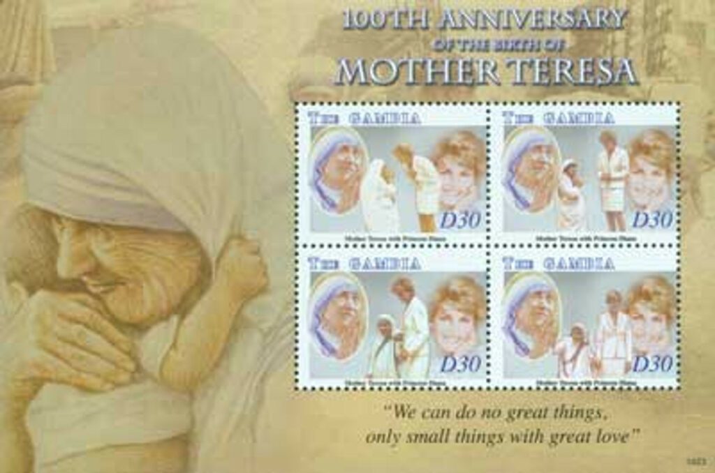 2010 Gambia Mother Teresa 4v Mint